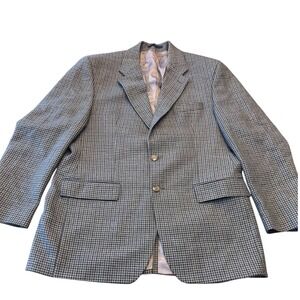 Vintage Chaps Ralph Lauren | Mens Houndstooth Blazer | Wool Blend | Size 42 T